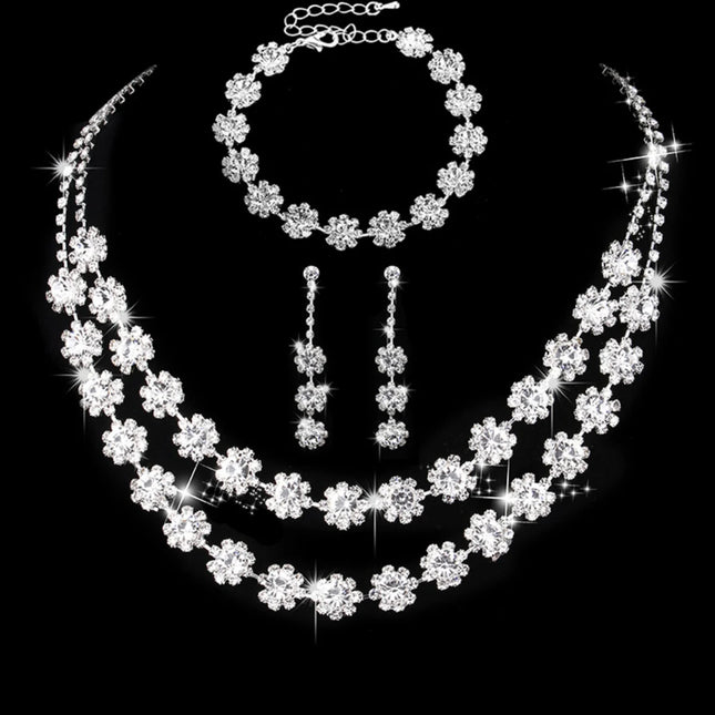 Fashionable geometric circular simple luxury style necklace earrings bracelet jewelry set party holiday daily wear