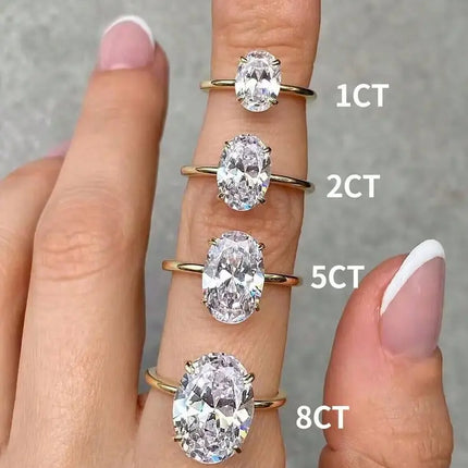 925 Sterling Silver Luxury Shiny 1-8CT Zircon Engagement Ring Wedding Band For Women Promise Eternity Ring Fine Jewelry Gift