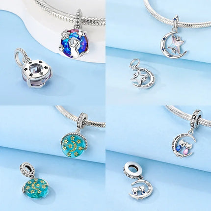 Real Silver S925 Beads Forever Friend Love Star Charms Fit Original Bracelet DIY Bead for Women Jewelry Fine Gift Original