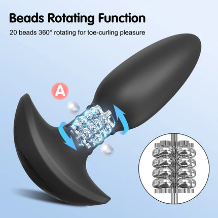 APP Controlled Swing Anal Plug Vibrator Rotating Beads Vibrating Butt Plug Male Prostate Massager Adults Sex Toys for Men Women