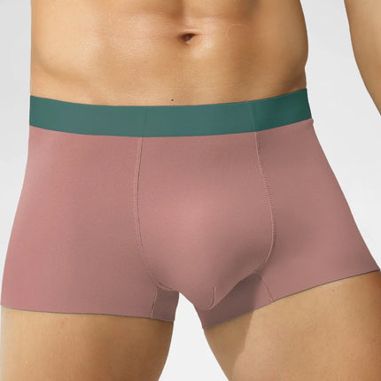 Men's Silk Seamless Underwear, High-End Double-Sided Boxer Briefs, Comfortable Summer Thin Boys' Boxer Briefs