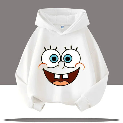 New Cute Cartoon SpongeBob SquarePants Autumn and Winter Fashion Cute Boys and Girls Daily Outing Warm Children's Hoodies