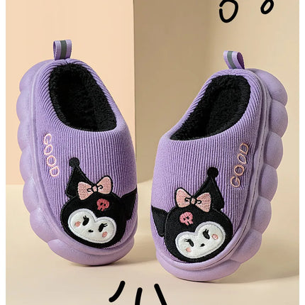 Autumn Winter Children Cotton Slippers Boys Toddler Indoor Anti Slip Warm Home Slipper Kids Girls Baby Cute Cartoon Plush Shoes