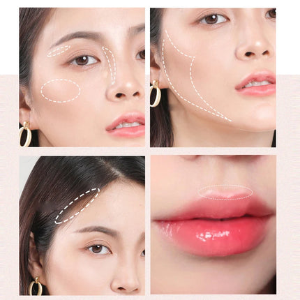 Waterproof powder blusher stick, transparent concealer multifunctional makeup stick, create a natural look