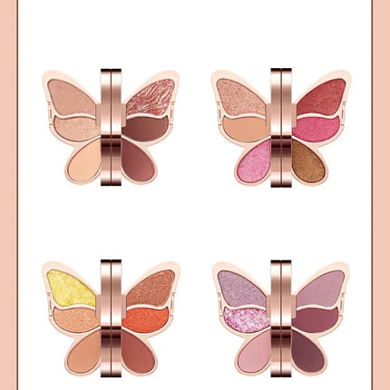 Butterfly Eye Shadow Six Color Eyeshadow Palette Easy to Color Glitter Matte Makeup Make-up For Women Korean Cosmetics Makeup