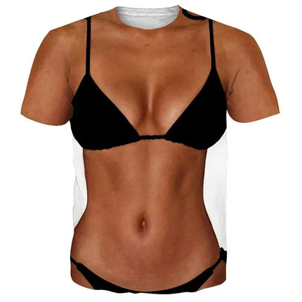 Funny Muscle Body 3D Printed T-shirt Mlae  Designer Clothes Streetwear Short Sleeve Top Tees Ugly Chest Hair T Shirt Clothing ﻿