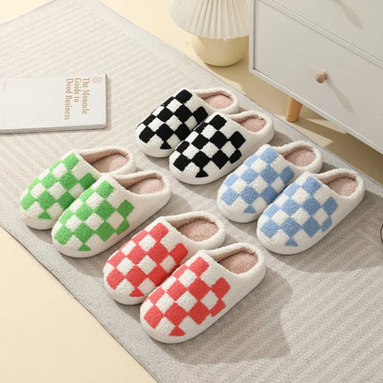 Women Indoor Slippers Warm Plush Home Slipper Autumn Winter Shoes Woman House Flat Floor Soft Silent Slides for Bedroom