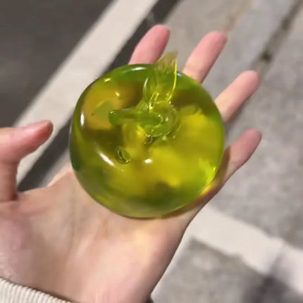 Squishy Green Apple Stress Relief Toy Soft Transparent Slow Rebound Squeeze Toy Decompression Fidget Toy for Adults & Kids