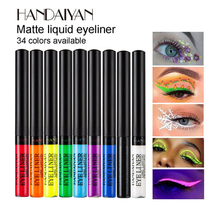 Waterproof Matte Liquid Eyeliner Long Lasting Quick Dry Non Smudging UV Luminous Gel Makeup for Smokey Eyes