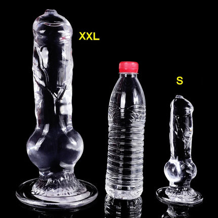 18-33cm Long Animal Dog Dildo TPE Clear Anal Plug Dog Penis Big Suction Cup Cock Vagina Masturbator Anal Sex Toys For Men Women