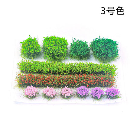 Mixed Flower Grass Cluster Model Kits Miniature Plants Materials for Making Building Sand Table Layout Diorama Accessories