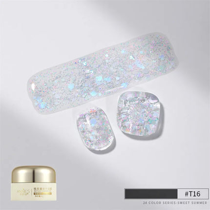 Pretty Colorful Glitter Nail Polish Reflective Candy Color Nail Varnish Semi Permanent UV Polish Nails Art Manicure Jelly Glue