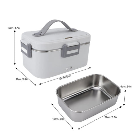 Electric Lunch Box 1.8L 360 Degree Circulation Heating SUS304 Liner Dishwasher Safe Portable Heated Lunch Box for Office Travel
