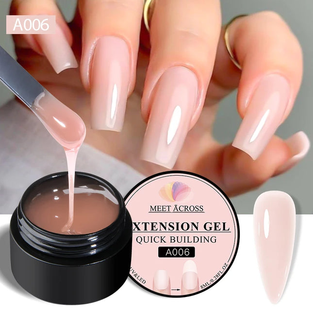 8ml Nude Pink White Quick Extension Gel Nail Polish Vernis Semi Permanent UV Construction Gel For Nail Extensions Nail Supplies