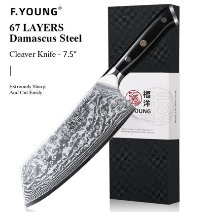 F.YOUNG Professional Kitchen Knives Damascus Steel Japanese Chef Knife Slicer Sashimi Utility Fruit Cooking Kitchenware Utensils