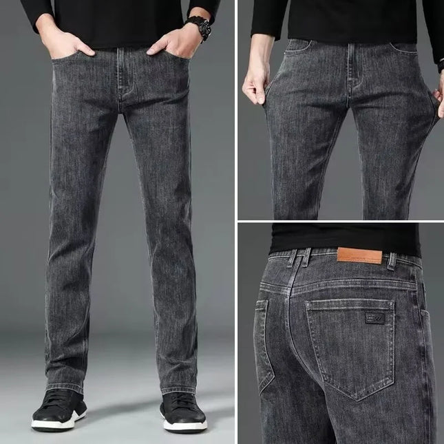 ICPANS Autumn Summer Denim Jeans Men Straight Stretch Regular Jeans for Man Black Classic Vintage Mens Pant Big Size 29-38 40