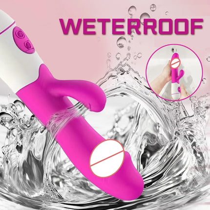 Powerful Rabbit Vibrator Dildo Dual Vibration G Spot Clitoris Stimulation Masturbators Vaginal Massager Adult For Women Sex Toys