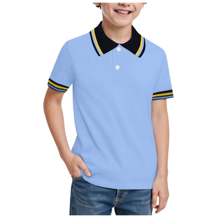 Boys Summer Polo Shirt Striped Kids Girls Polo Shirts School Uniform Tops Children Clothes Half Button Down Short Sleeve Tops