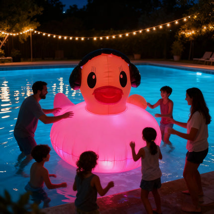 Floating Pool Lights, Led Glowing Duck Pool Lights, Floatable, Waterproof Solar Pool Lights, Inflatable Floating Lights, Suitable for Swimming Pools, Parties, Gardens, Patios, Outdoor Decorations
