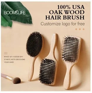 Detangling Hair Brush Women Custom Name Sandalwood HairBrush Wide Tooth Paddle Hairbrush Wood Comb for Hair Massage Scalp Brush