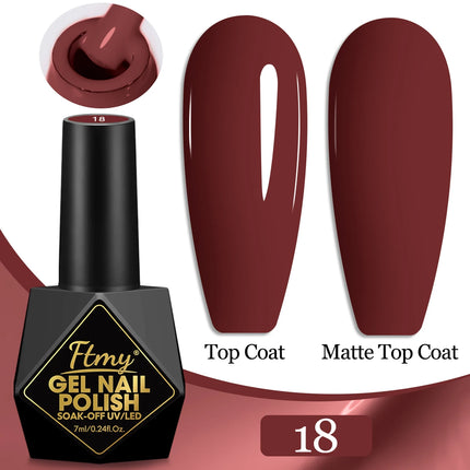 7ml Color Gel Polish Set Popular Series Nail Polish Smooth Texture Colorful Manicure UV LED Soak Off Nail Art Semi Permanent Shi