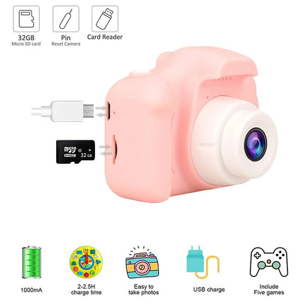 Kids Camera Toys Mini HD Digital Video Selfie Cameras Portable Outdoor Photography Educational Toy For Children Christmas Gifts