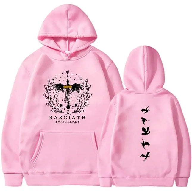 2025 Vintage Fourth Wing Printed Hoodie Women Casual Retro Fashion Pullover Autumn Winter Gothic Long Sleeve Sweatshirts
