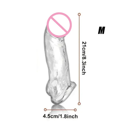 Penis Sleeve Extender Adult Sex Toy Cock Sleeve 3 Sizes Pennis Extender Penis Extension Time Sex Toy Pleasure Tools Couples