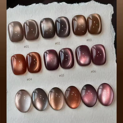12ml 1-21pcs 2026 New Brown Gold Glass Bead Cat Eye Gel Nail Polish Black Red Magnet Cat Eye Gel Polish Gold Nails Nail Art