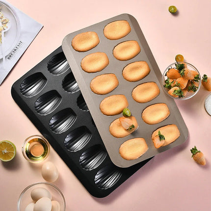 1Pc Mini Cake Mold Madeleine Tray Stainless Steel Tin Mold Madeleine Nonstic Cookie Pans Baking Tray Mould Tin Metal Biscuit Pan