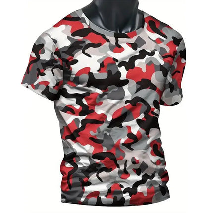 Summer New Men's T-shirt Sniper Printed Short-sleeved Top Men's Fitness Breathable Short-sleeved Street Fighting People Clothing