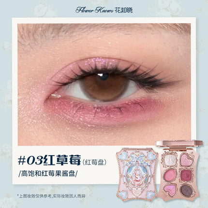 Flower Knows Series Shell Strawberry Angel Moonlight Mermaid Jewel Eyeshadow Palette 5 Colors Pearlescent Mashed Potatoes