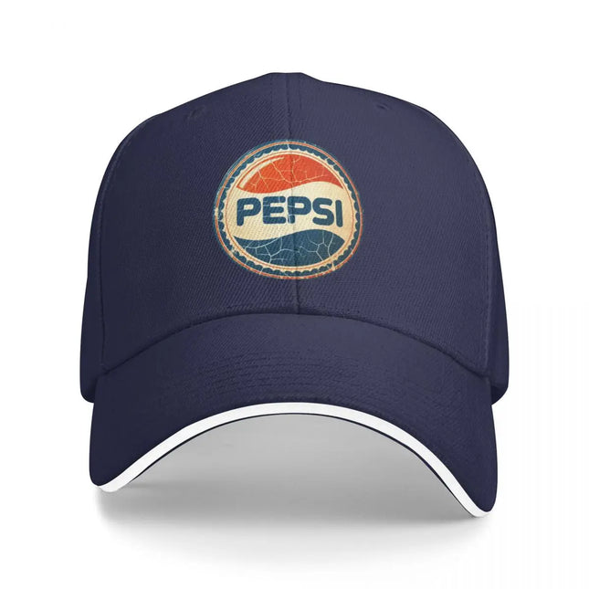 Vintage Pepsi Logo Cracked And Weather Worn Vector Art Baseball Cap Hat Man For The Sun Vintage Caps Women Men's