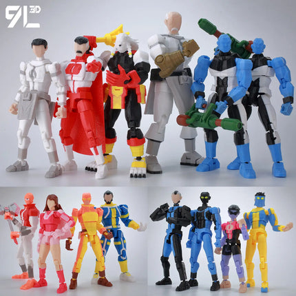 9L3D Printed Deadpool Wolverine Batman Spider-Man Venom Action Figures Dummy13 Lucky13 T13  Anime Model Toys Collectors Gifts