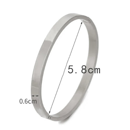 Hot Fashion Stainless Steel Jewelry Oval Bangle for Woman Child Charm Bracelet Party Love Wedding Brand Gift Wholesale