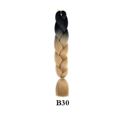 Synthetic 24inch 1Pcs Ombre Jumbo Braiding Hair Extensions High Temperature Fiber Hair Extensions for Box Braids Braiding Hair