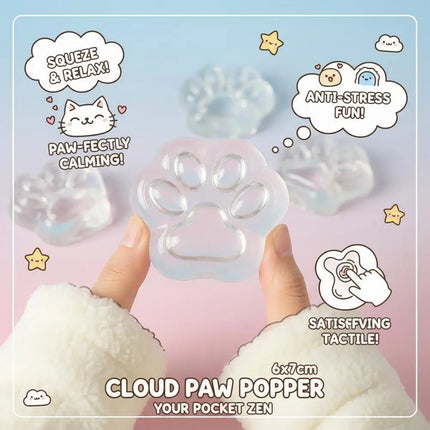 Cute Transparent Cat Paw Empty Ball Shell DIY Squeeze Stress Relief Toy Hollow Plastic Paw Shape Fidget Sensory Toy Container