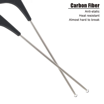 Black Rat Tail Comb Steel Pin Rat Tail Carbon Fiber Heat Resistant Teasing Combs with Stainless Steel Pintail Hair Styling Tools