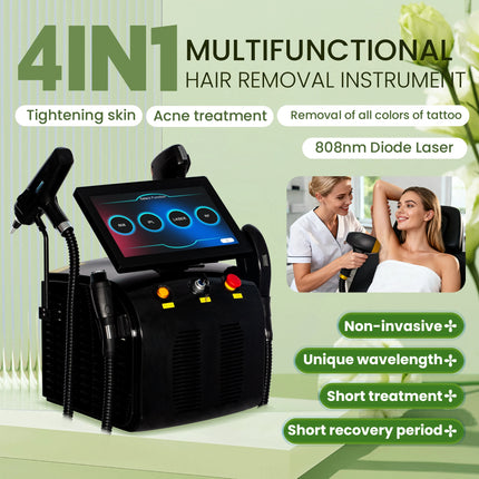 4 in 1 4500W Multifunctional Beauty Machine Diode Laser Pico Laser DPL RF Skin Rejuvenation Hair Removal Tattoo Removal Equipmen