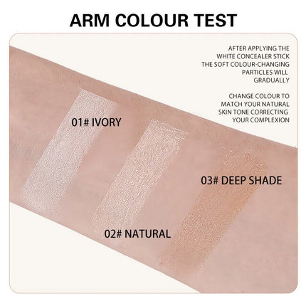 2-in-1 Color-Changing Foundation Stick Lightweight Moisturizing Concealer Foundation Cream Face Brightening Makeup Cosmetics