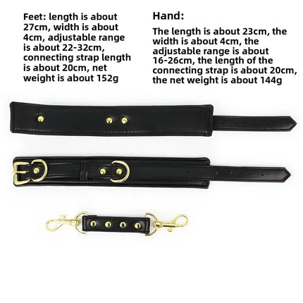 Professional BDSM Red Leather Harness Set Collar Handcuffs Restraint Kit for Women Slave Role Play Fetish Gear Adult Game Toy