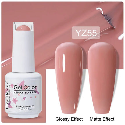 Clou Beaute 15ml Nail Gel Polish Vernis Semi Permanent UV LED Lamp Lakiery Hybrydowe Hema Free Red Nail Art Gel Lacquer Gel