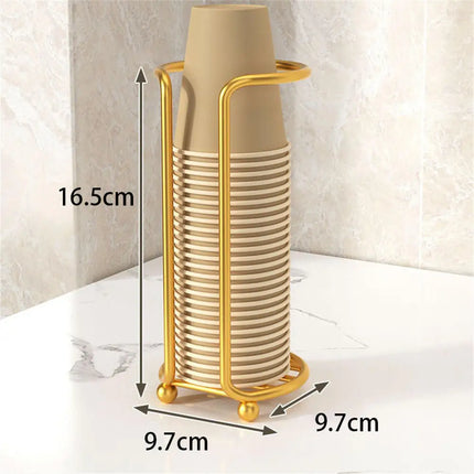 Disposable Cup Storage Holder Rack Shelf Water Tea Cups Wood Dispenser with Longer Stick Mug Display Stand Organizer Supplies