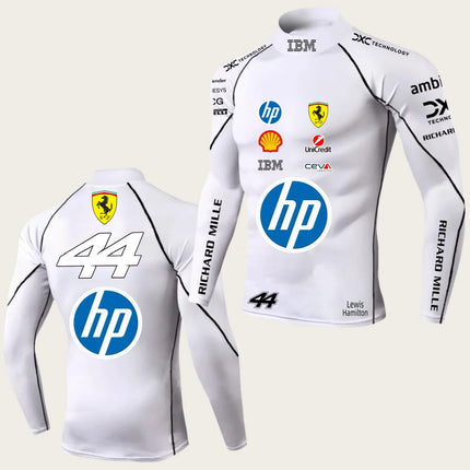 Ferrari Lewis Hamilton No. 44, Leclerc No. 16 driver's same model, Ferrari compressed high neck long sleeved 2026 model, white/b