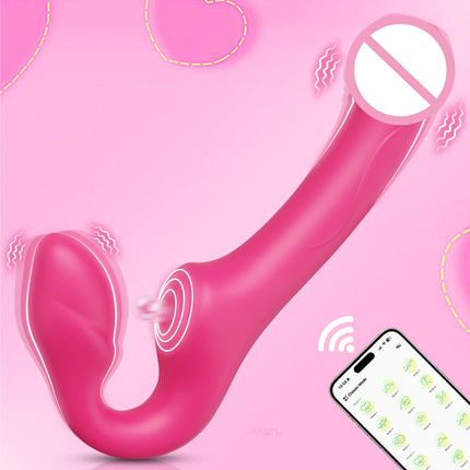 APP Control Double-Ended Vibrator for Women G-Spot Dildo Penis Removable Vagina Vibrating Adult Sex Toys for Lesbian Couples