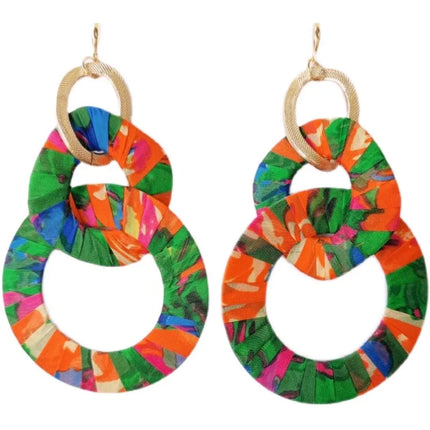 Original Design Handmade Custom Silk Earrings Exaggerated Large Hoops Fashionable Minimalist Women's Large Loop Earrings