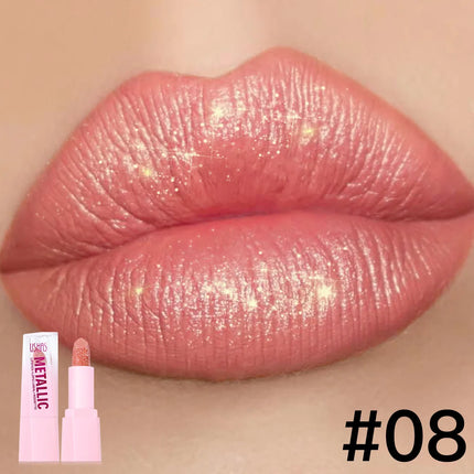 USHAS New Pearlescent & Matte Lipstick Long-Lasting Transfer-Proof Waterproof Non-Stick Cup Formula