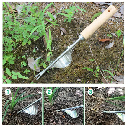 Manual Weed Remover With V-Shaped Fork Long Handle Garden Lawn Weeder Outdoor Yard Grass Root Puller Tools For BHL1239-cat