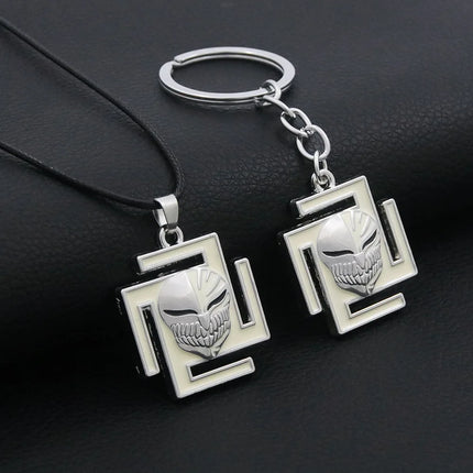 Anime Bleach Keychain Cosplay Props Kurosaki Ichigo Pendant Necklace For Women Men Backpack Charm Choker Jewelry Gifts