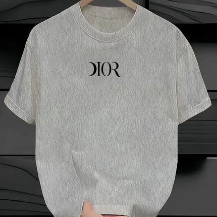 New Summe Luxury Brand T-shirt Pure Cotton Flat Print Large Size Round Neck Short Sleeve Men's and Women's Top T-shirt